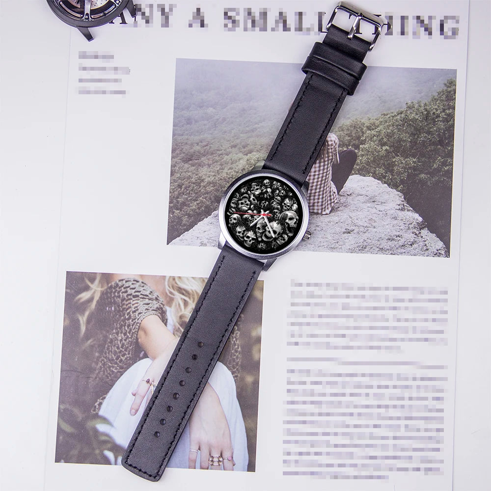 Skeleton Gentleman Watch Men Wrist Original Black Gifts for Men Watch Free Shipping Skull Skull Personalized Gift Souvenir Wach