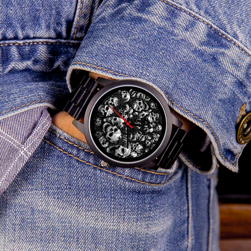 Skeleton Gentleman Watch Men Wrist Original Black Gifts for Men Watch Free Shipping Skull Skull Personalized Gift Souvenir Wach