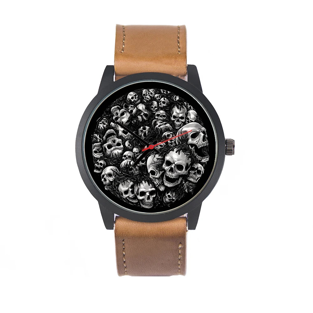 Skeleton Gentleman Watch Men Wrist Original Black Gifts for Men Watch Free Shipping Skull Skull Personalized Gift Souvenir Wach