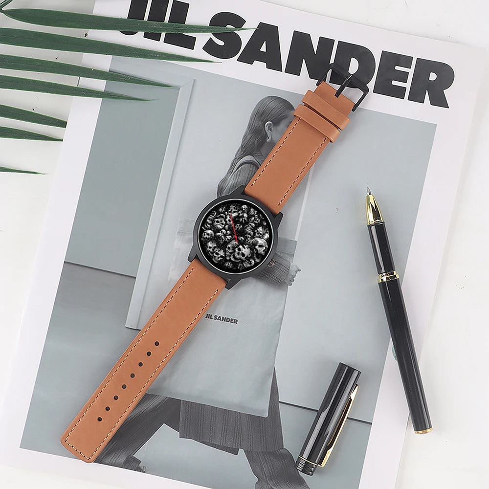 Skeleton Gentleman Watch Men Wrist Original Black Gifts for Men Watch Free Shipping Skull Skull Personalized Gift Souvenir Wach