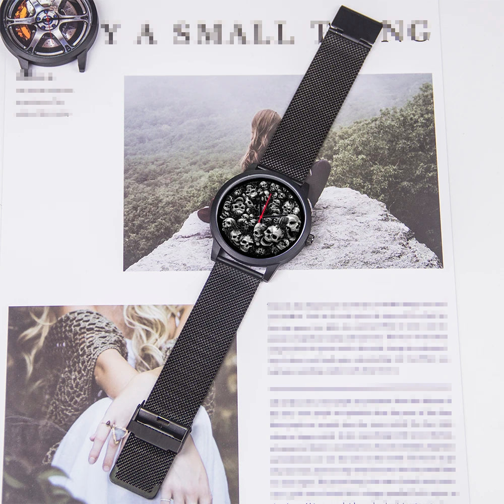 Skeleton Gentleman Watch Men Wrist Original Black Gifts for Men Watch Free Shipping Skull Skull Personalized Gift Souvenir Wach