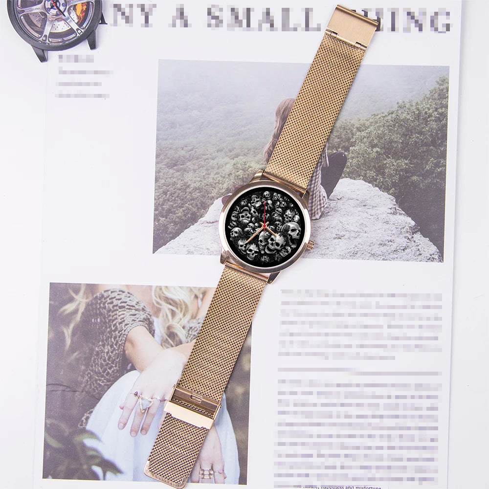 Skeleton Gentleman Watch Men Wrist Original Black Gifts for Men Watch Free Shipping Skull Skull Personalized Gift Souvenir Wach