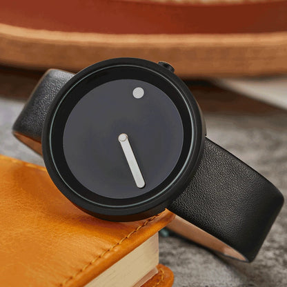 UTHAI CQ191 Simple Style Round Quartz Watch Creative Men's Watch Fashion Casual Leather Women's Watch Gift watchs