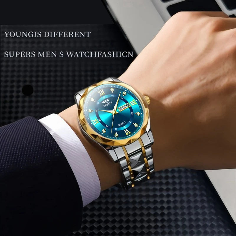 UTHAI CQ429 Casual Men watch calendar diamond shaped luminous waterproof simple quartz watch business clock gift，watches for man