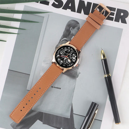 Skeleton Gentleman Watch Men Wrist Original Black Gifts for Men Watch Free Shipping Skull Skull Personalized Gift Souvenir Wach